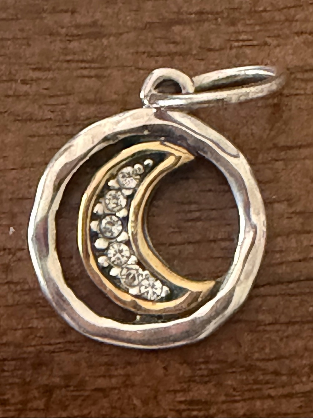 Grace & Heart G&H LUNA Jewelry Charm Pendant 3/4” .925 SS Brass Crystals P2204